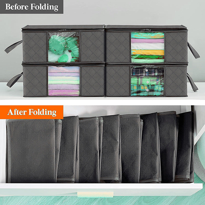 Cotton Linen Large Clothes Organizer Collapsible Folding Bed Thick Breathable Fabric Under bed Storage Boxes Bags