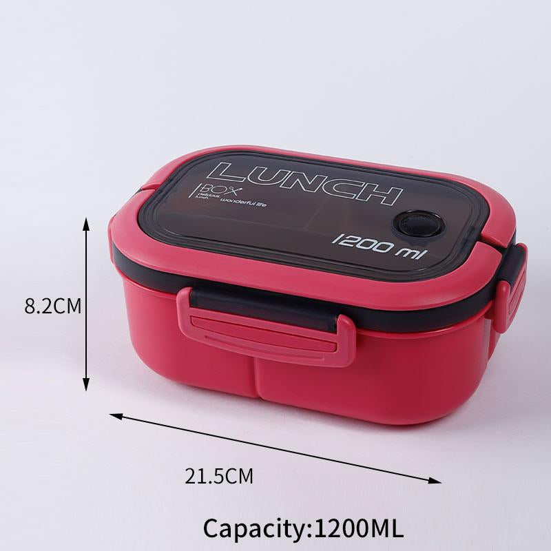 Lunch Bento Box Food Container With Cutlery Set Student Portable 2 Layer Leakproof Microwavable for Office Work School